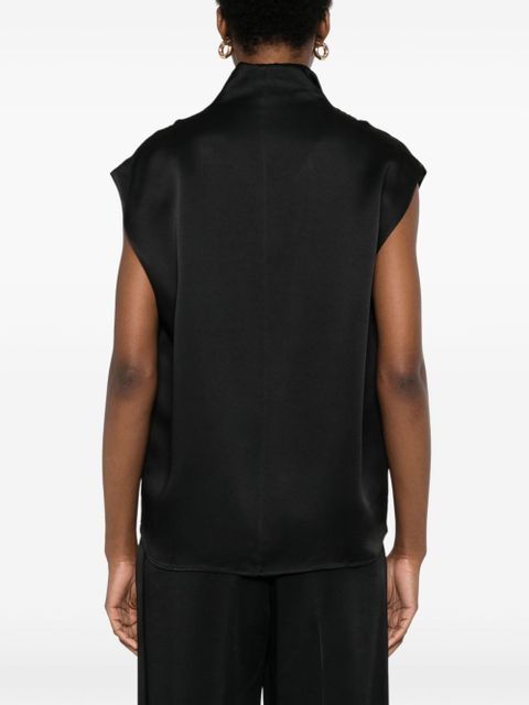 TOTEME sleeveless funnel-neck blouse - Black