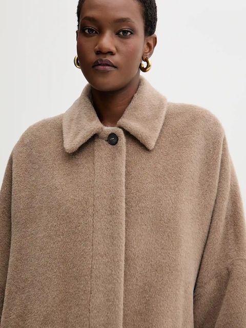 Marella płaszcz wełniany kolor brązowy 2523016122200