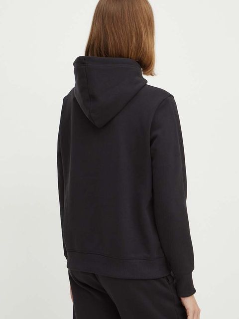 Calvin Klein Jeans bluza damska kolor czarny z kapturem z aplikacją J20J223536