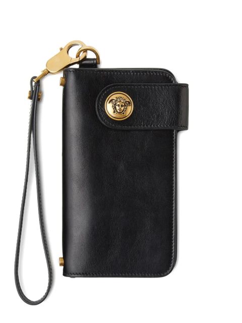Versace Emblème long leather wallet - Black - zdjęcie produktu nr 1