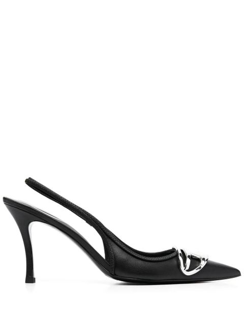 Diesel D-Venus 80mm leather slingback pumps - Black - zdjęcie produktu nr 1