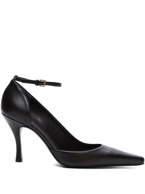 LouLou de Saison 85mm Carllas asymmetric ankle strap pumps - Black - zdjęcie produktu nr 1