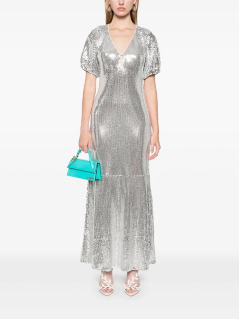 ROTATE BIRGER CHRISTENSEN sequinned midi dress - Grey