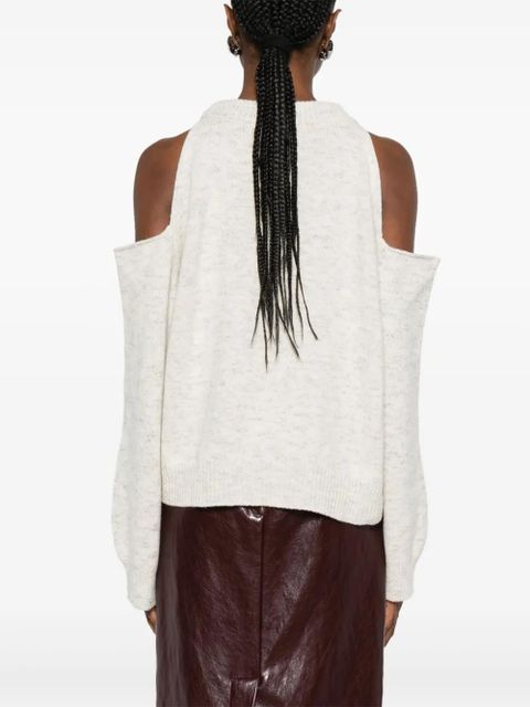 SOLOTRE cut-out detailing sweater - White