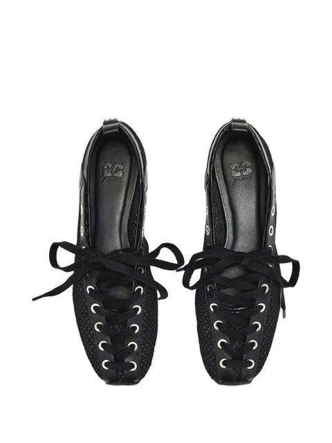 GANNI mesh ballet flats - Black