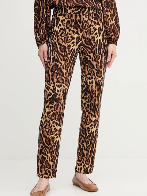 Joseph Ribkoff spodnie damskie kolor brązowy dopasowane high waist 253269 - zdjęcie produktu nr 1