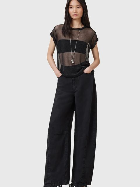 AllSaints bluzka THEA damska kolor czarny W207JC