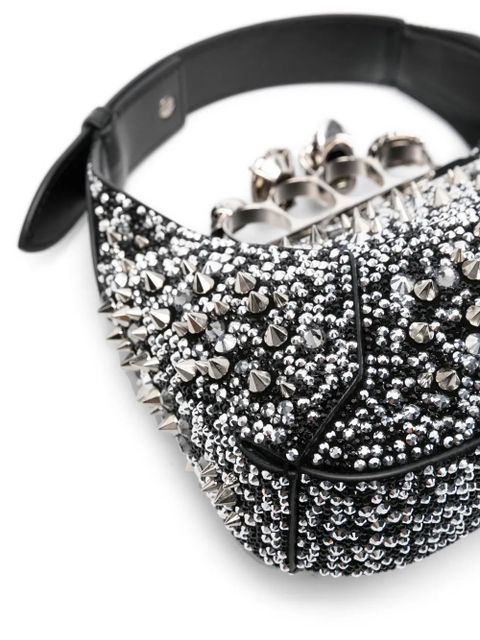 Alexander McQueen mini Jewelled Hobo bag - Black - zdjęcie produktu nr 2