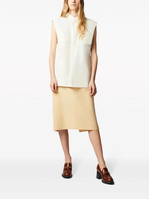 Tod's band-collar sleeveless shirt - White