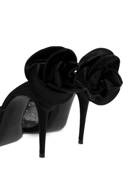 Magda Butrym 110mm flower-detail pointed mules - Black