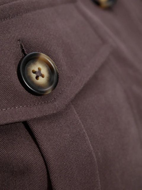 Self-Portrait buttoned-up belted dress - Brown
