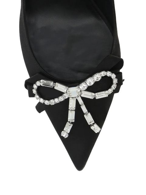 Jimmy Choo Auria crystal-bow pumps - Black