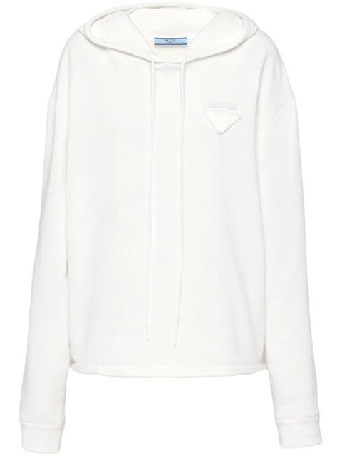 Prada triangle-logo cotton hoodie - White - zdjęcie produktu nr 1