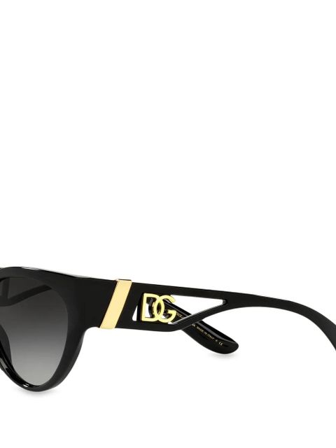 Dolce & Gabbana Eyewear DG monogram oval-frame sunglasses - Black