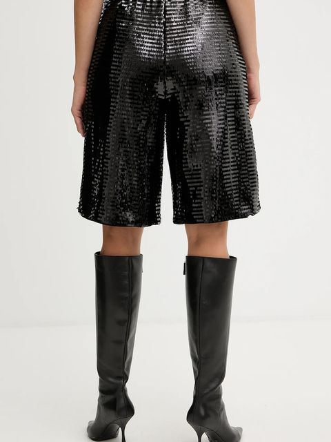 Armani Exchange szorty damskie kolor czarny gładkie high waist XW001773 AF16152