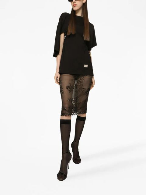 Dolce & Gabbana asymmetric logo-plaque T-shirt - Black - zdjęcie produktu nr 2