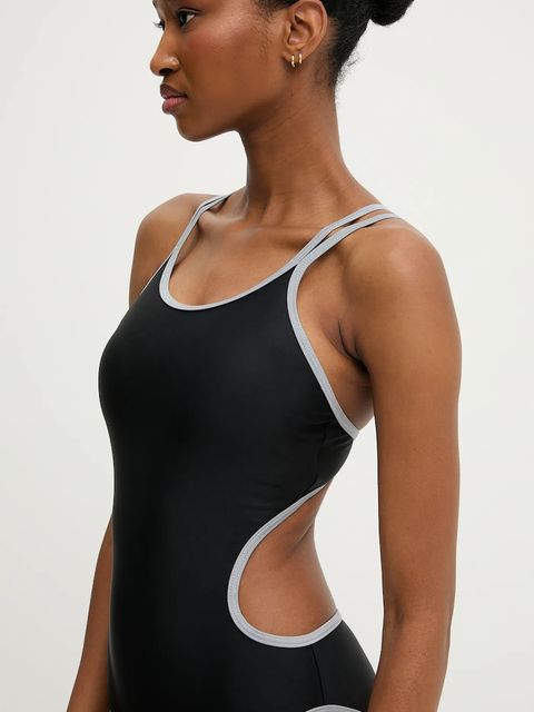 Answear.LAB jednoczęściowy strój kąpielowy kolor czarny lekko usztywniona miseczka