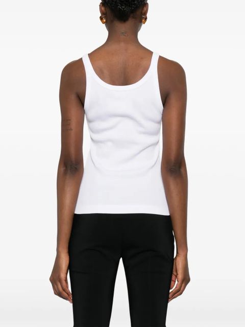Dolce & Gabbana ribbed logo-label tank top - White