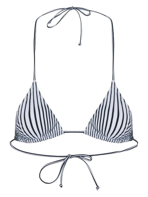 Jean Paul Gaultier pinstripe tie bikini top - White - zdjęcie produktu nr 1