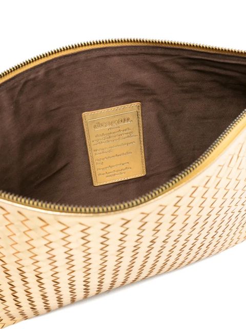 DRAGON DIFFUSION A4 woven clutch bag - Gold