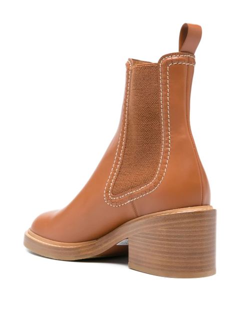 Chloé 60mm leather-stitched Chealsea boots - Brown