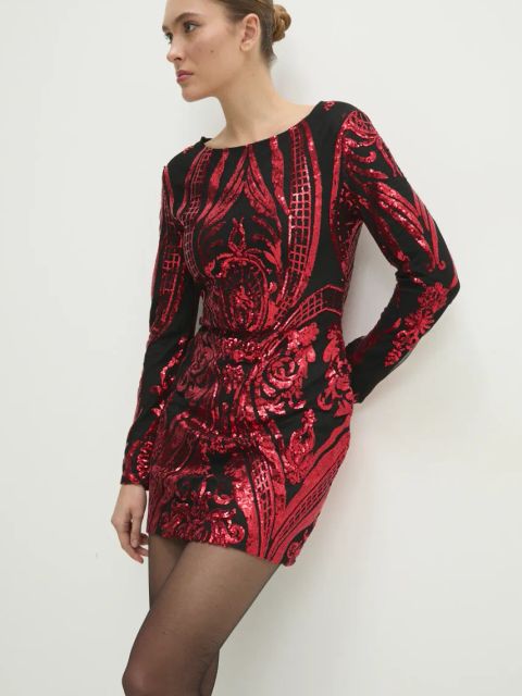 Answear.LAB sukienka kolor czerwony mini dopasowana