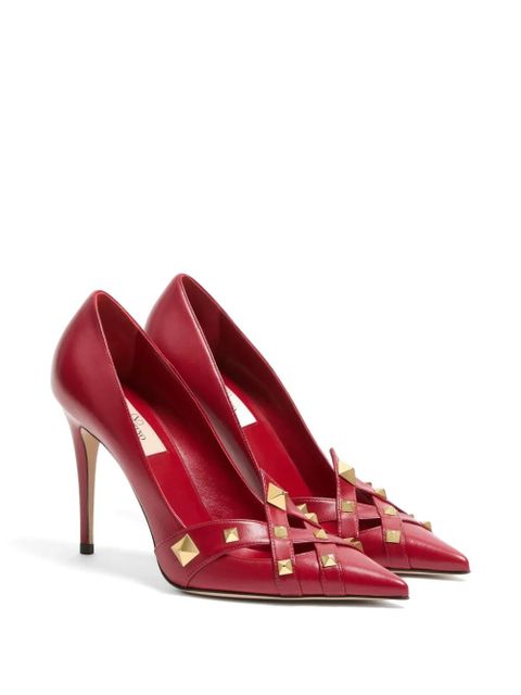 Valentino Garavani Studdy kidskin pumps 100mm - Red - zdjęcie produktu nr 2