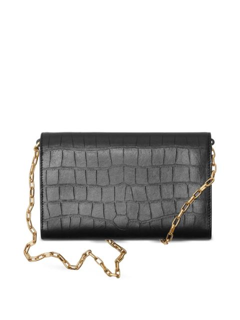 Burberry Cotswolds crocodile-effect chain-strap clutch bag - Black