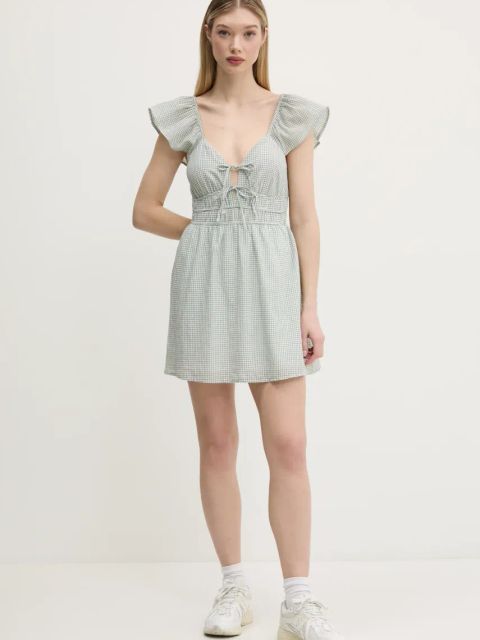 Hollister Co. sukienka bawełniana kolor zielony mini rozkloszowana KI359-5054