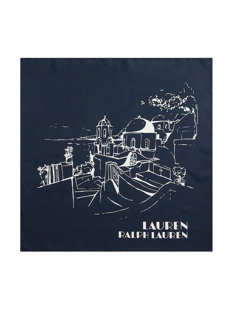 Lauren Ralph Lauren apaszka jedwabna damska kolor granatowy wzorzysta 454980724 - zdjęcie produktu nr 1