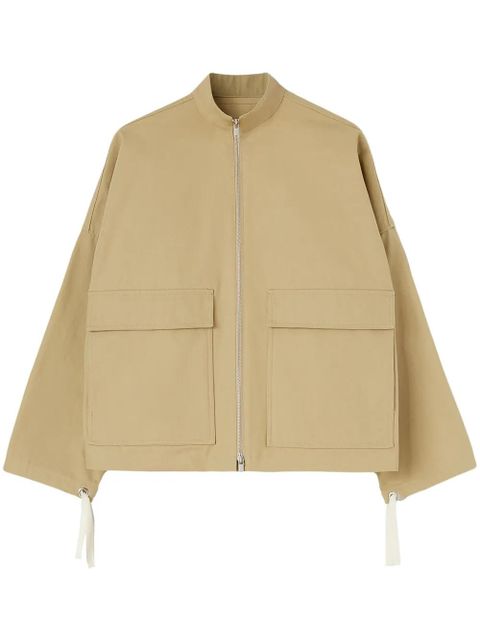 Jil Sander logo-appliqué cotton jacket - Brown - zdjęcie produktu nr 1