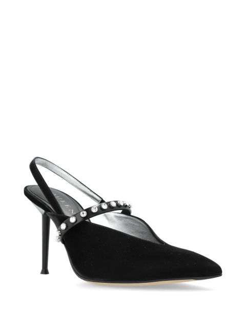Alexander McQueen crystal-embellished slingback pumps - Black