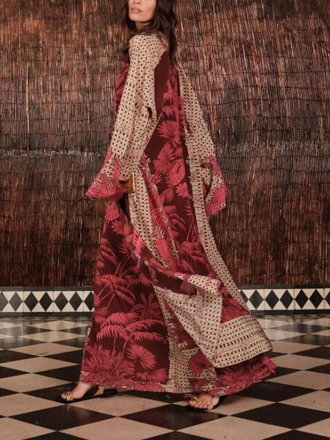 Johanna Ortiz Tropical Romance palm print beachwear - Red