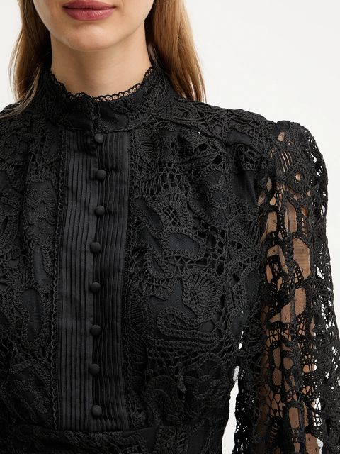 Bardot sukienka kolor czarny mini rozkloszowana 58421DB6