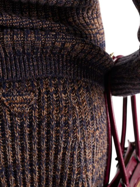 Prada ribbed flared knit midi skirt - Brown