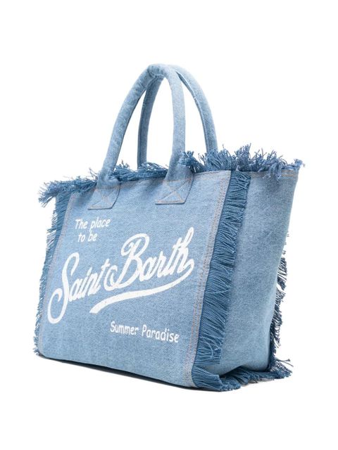 MC2 Saint Barth frayed-detail tote bag - Blue