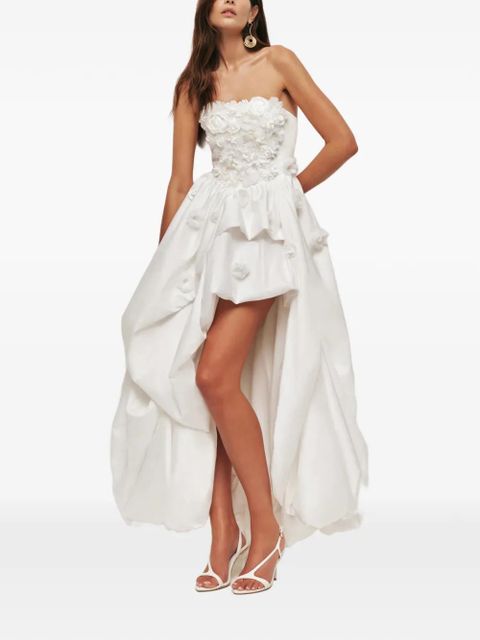 Aje Carina floral strapless maxi dress - White