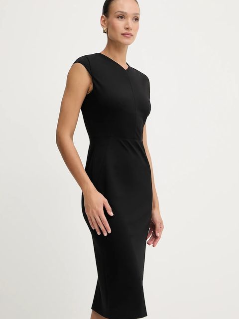 BOSS sukienka kolor czarny midi prosta 50541987