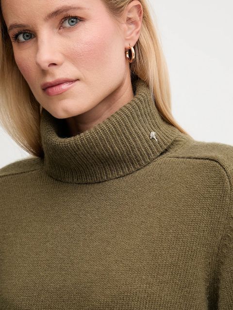 Joop! sweter z dodatkiem wełny damski kolor zielony z golfem 30049417 - zdjęcie produktu nr 2