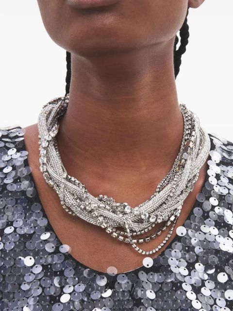 AREA Messy Chain crystal-embellished necklace - Silver - zdjęcie produktu nr 2