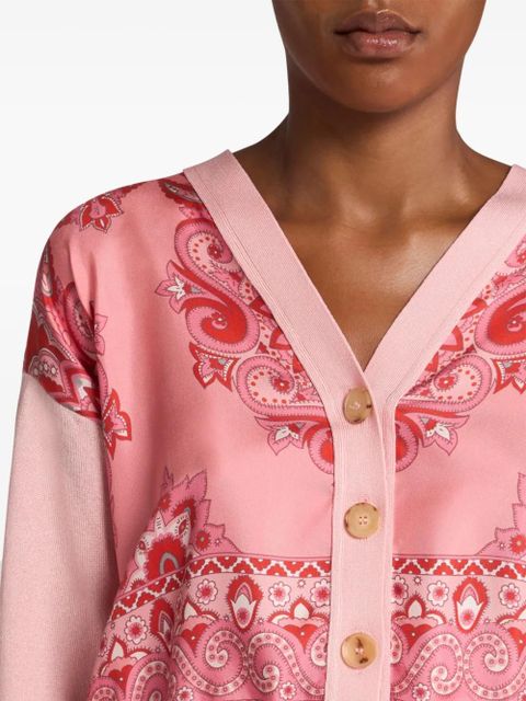 ETRO printed-panel cardigan - Pink - zdjęcie produktu nr 2