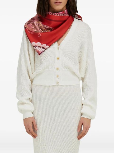 Ferragamo graphic-print silk scarf - Red - zdjęcie produktu nr 2