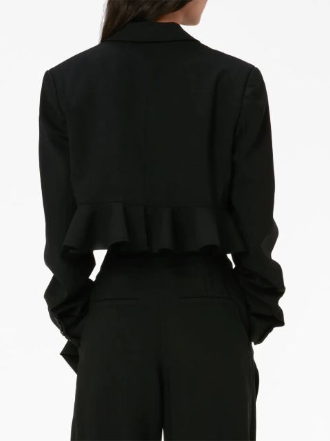 JW Anderson ruffled-trim cropped blazer - Black