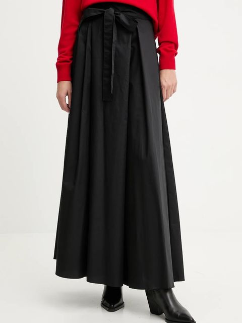 Answear.LAB spódnica bawełniana kolor czarny maxi rozkloszowana