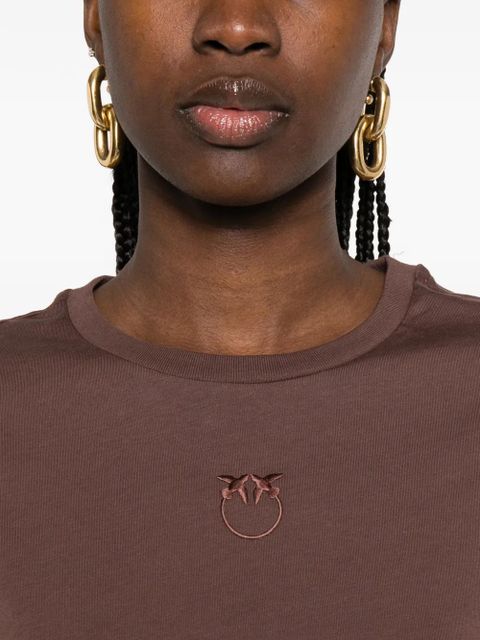 PINKO logo-embroidered T-shirt - Brown