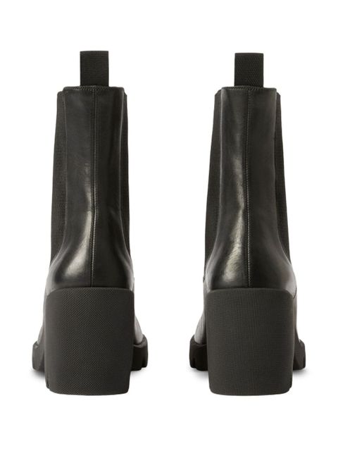 Burberry elasticated-panel leather boots - Black