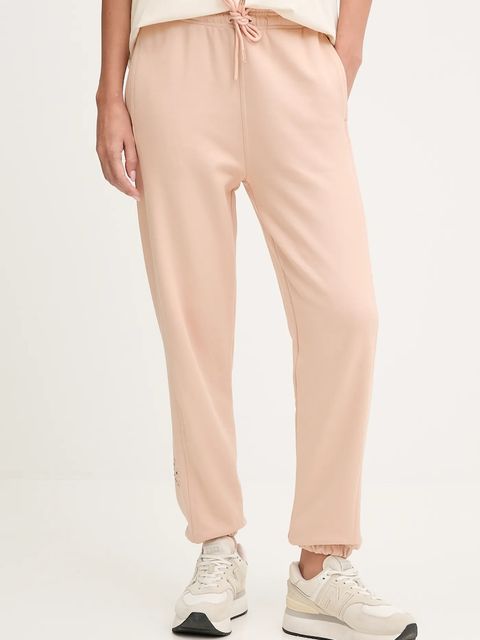adidas by Stella McCartney spodnie dresowe bawełniane kolor pomarańczowy gładkie JW1375 - zdjęcie produktu nr 1