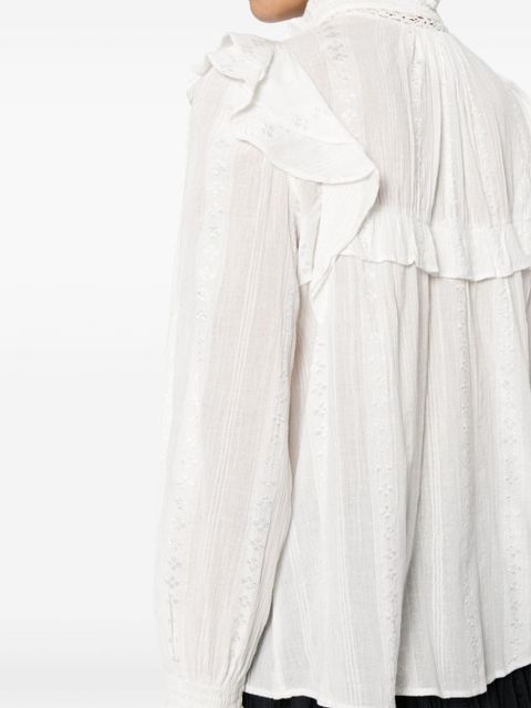 MARANT ÉTOILE Houston embroidered ruffled blouse - White