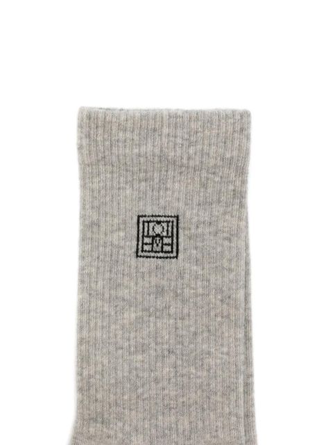 TOTEME embroidered socks (set of two) - Grey