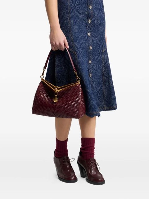 ETRO Vela woven leather shoulder bag - Red - zdjęcie produktu nr 2